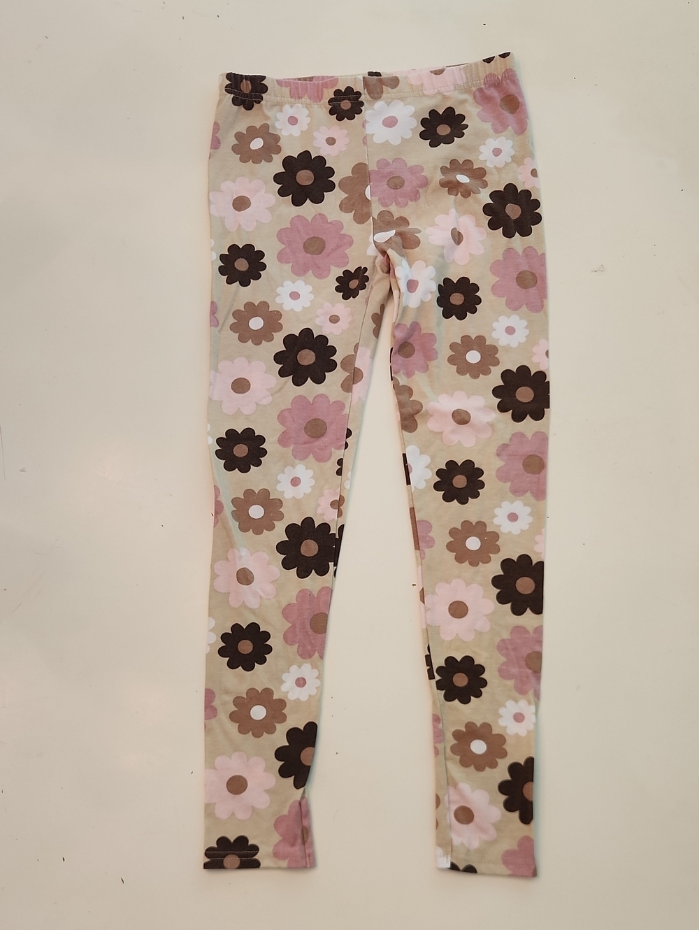 Btween Girls Brown Pink Floral Daisy Print Leggings Size 12